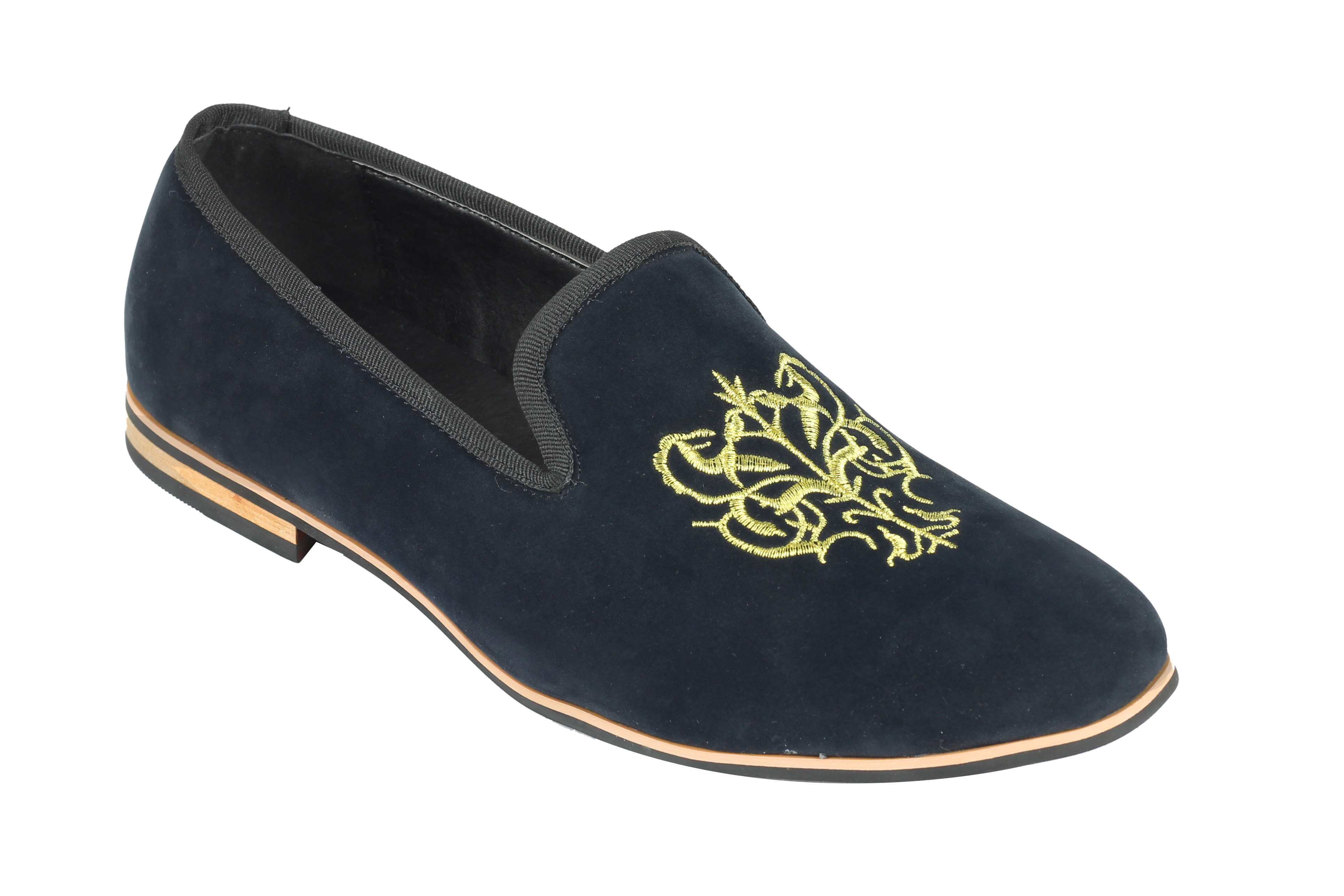 mens-faux-suede-leather-gold-embroidery-logo-slip-on-loafers-dress